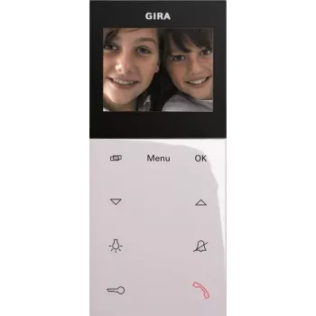 Video intercom station Gira AP Plus 123903 in white — surface-mounted video door station