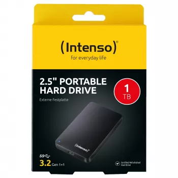 Portable Hard Drive 1 TB refurbished, external hard drive (black)
