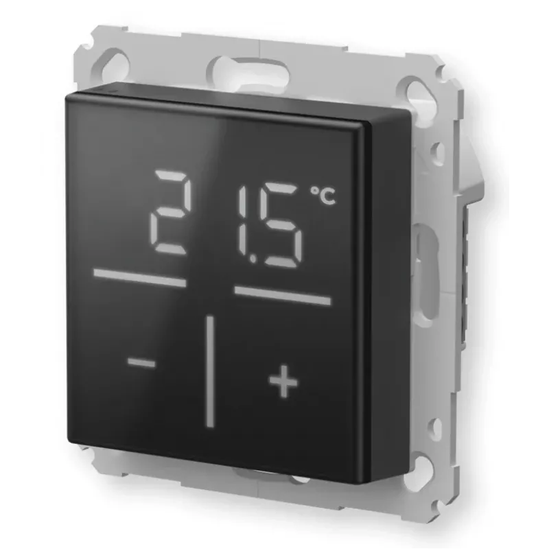 Glass wall thermostat Homematic IP with CO₂ sensor — mechanical, black, 230 V, IP20