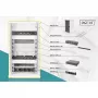 DIGITUS 10 inch Wall-Mounted Network Set 12U, 312 x 300 mm (W x D), Grey RAL 7035, with 8-Port Gigabit Switch, CAT6 Patch Panel, Shelf, Power Strip, and Accessories