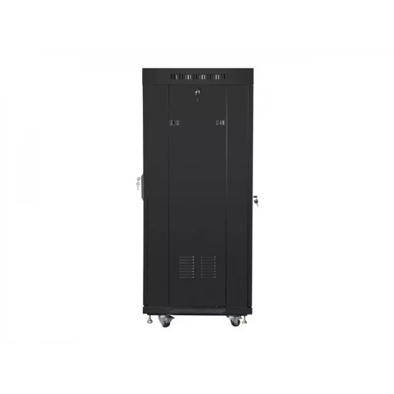 Freestanding rack LANBERG FF01-6627-12BL 19 inch 27U 600x600 mm glass door, 800 kg capacity