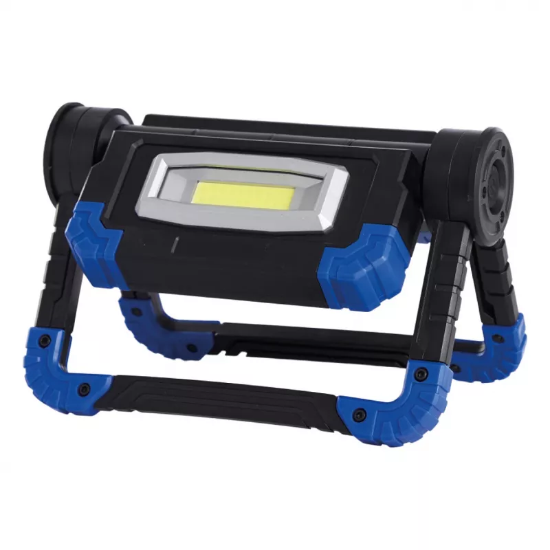 Work light RealPower 463617 floodlight, LED 10 W, 2 bulbs, battery AA, IPX2, black