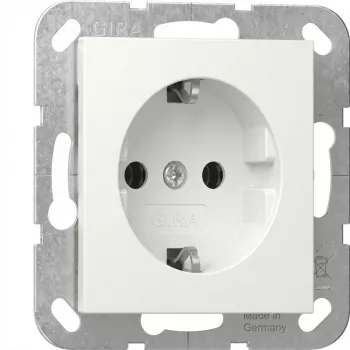 gira SCHUKO socket System 55 Reinweiß model 418803 — flush-mounted protective earth outlet