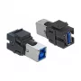 Keystone module DeLOCK 86395 Flat Black USB A