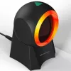 Wired desktop barcode scanner QOLTEC 50857 — 1D/2D, USB, ABS housing, black, 1.75 m cable