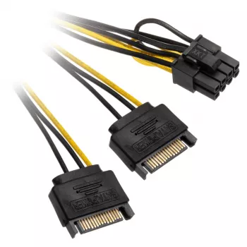 2x 15-Pin-SATA to 1x 6-Pin-PCIe Adapter - Adapter - Digital/Data (AK-CBPW19-15)