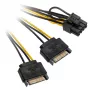 2x 15-Pin-SATA to 1x 6-Pin-PCIe Adapter - Adapter - Digital/Data (AK-CBPW19-15)