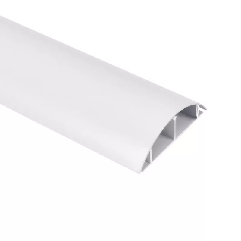 Aluminum masking strip MACLEAN MC-814 W white – cable organizer trim, rigid aluminum profile for concealing cables