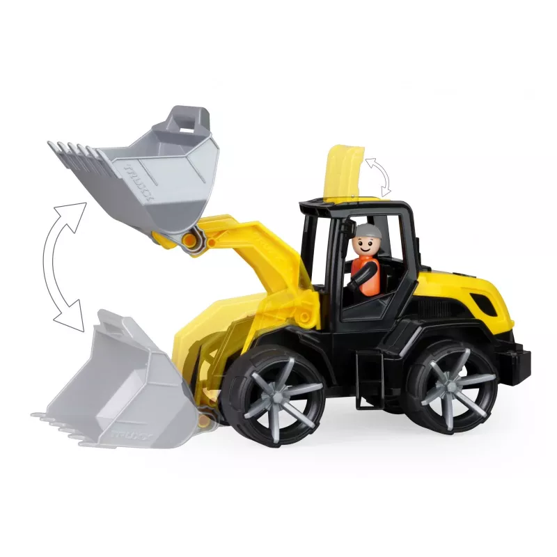 Toy Bulldozer Lena Truxx 2 open box 04512, plastic construction vehicle, push-play, compact size