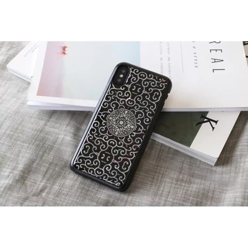 Smartphone Case iKins for iPhone XS / XS S Liana — Black protective cover