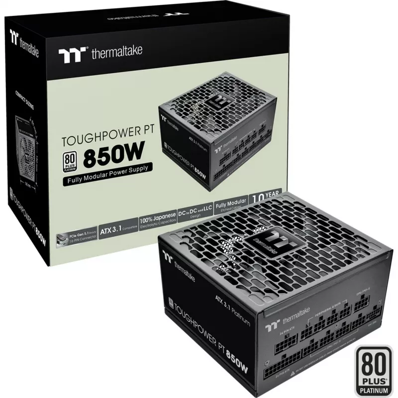 Power supply Thermaltake Toughpower PT 850W 80 Plus Gold, model PS-TPP-0850FNFAPE-1