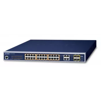 PLANET GS-4210-24P4C - Switch - managed - 24 x 10/100/1000 (PoE+) + 4 x Combo Gigabit-SFP - Desktop, rack-mountable - PoE+ (220 W) (GS-4210-24P4C)