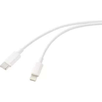 Renkforce USB Cable USB 2.0 USB-C Plug Apple Lightning Plug White (RF-6857550)