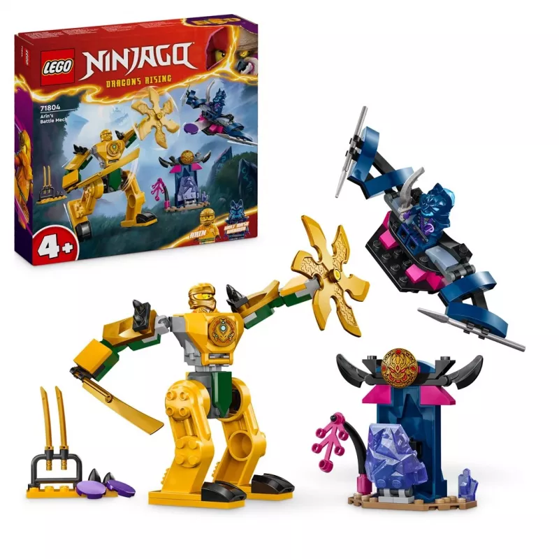 LEGO NINJAGO Arin’s Battle Mech Action Figure Ninja Toy for 4 Plus Year Old Boys Girls & Kids Dragons Rising Set with Arin Minifigure and Mini Kata