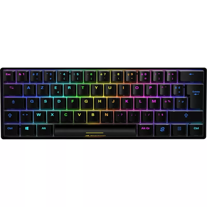 Sharkoon SGK50 S4 Keyboard Gaming USB AZERTY French Black 60% RGB LED