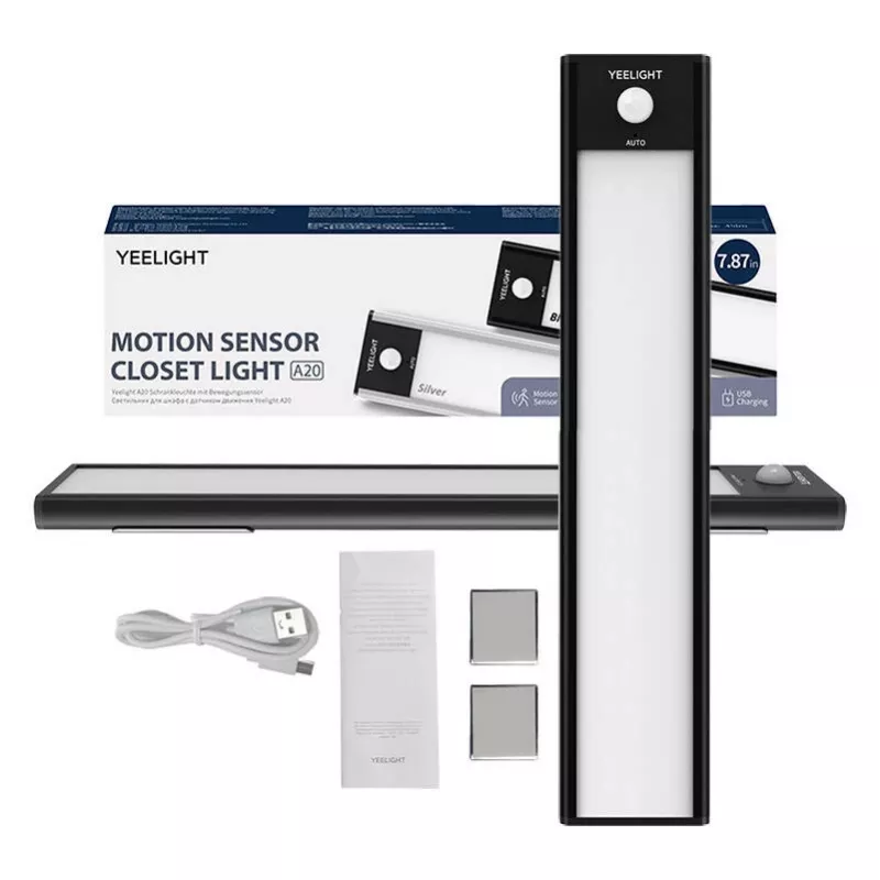 Closet sensor light Yeelight A20 20 cm 1.2 W — battery-powered PIR LED, 100 lm, 4000 K, USB-C rechargeable