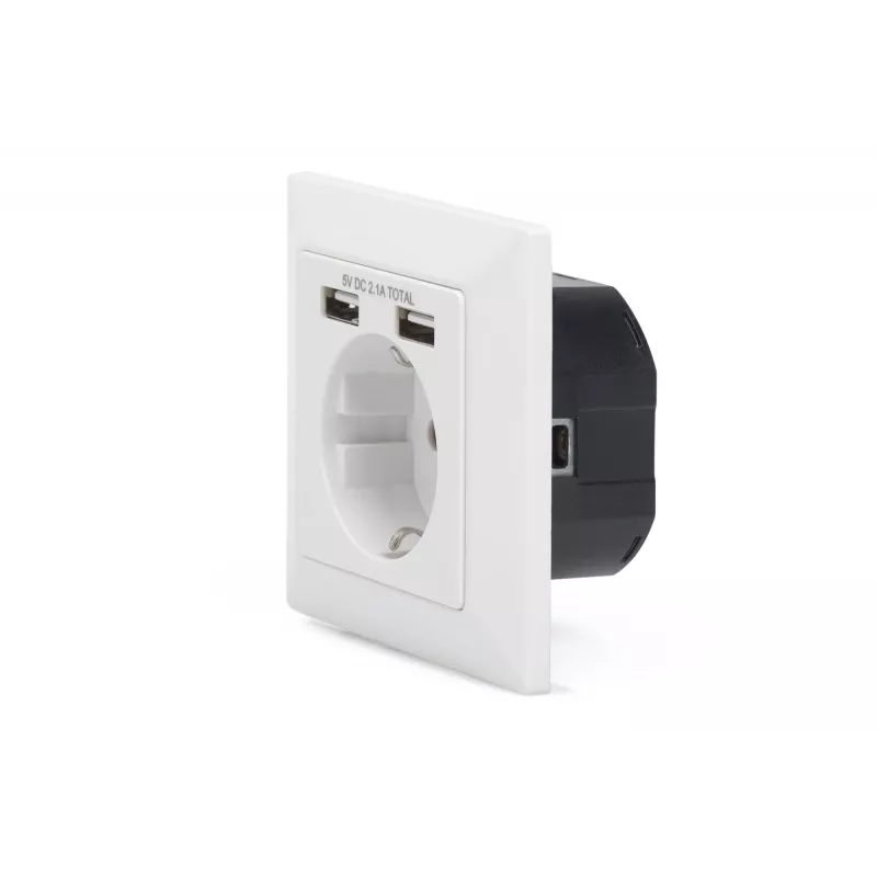 Safety socket for flush mounting Digitus DA-70613 with 2 USB ports