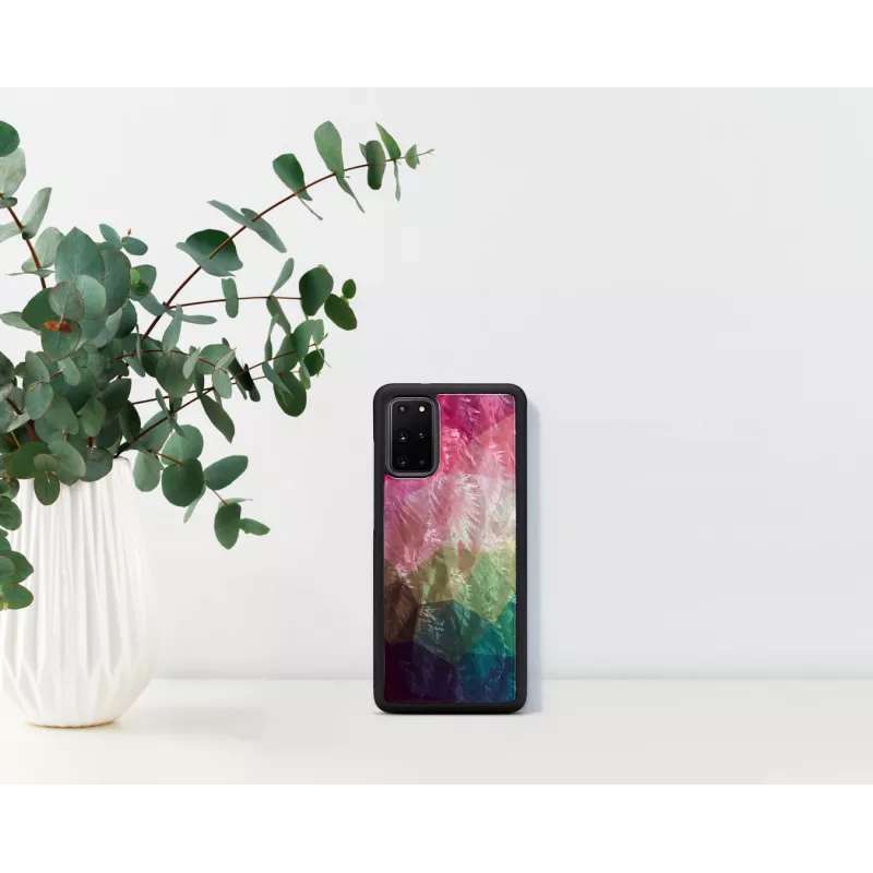 Phone case iKins for Samsung Galaxy S20+ — water flower design, black