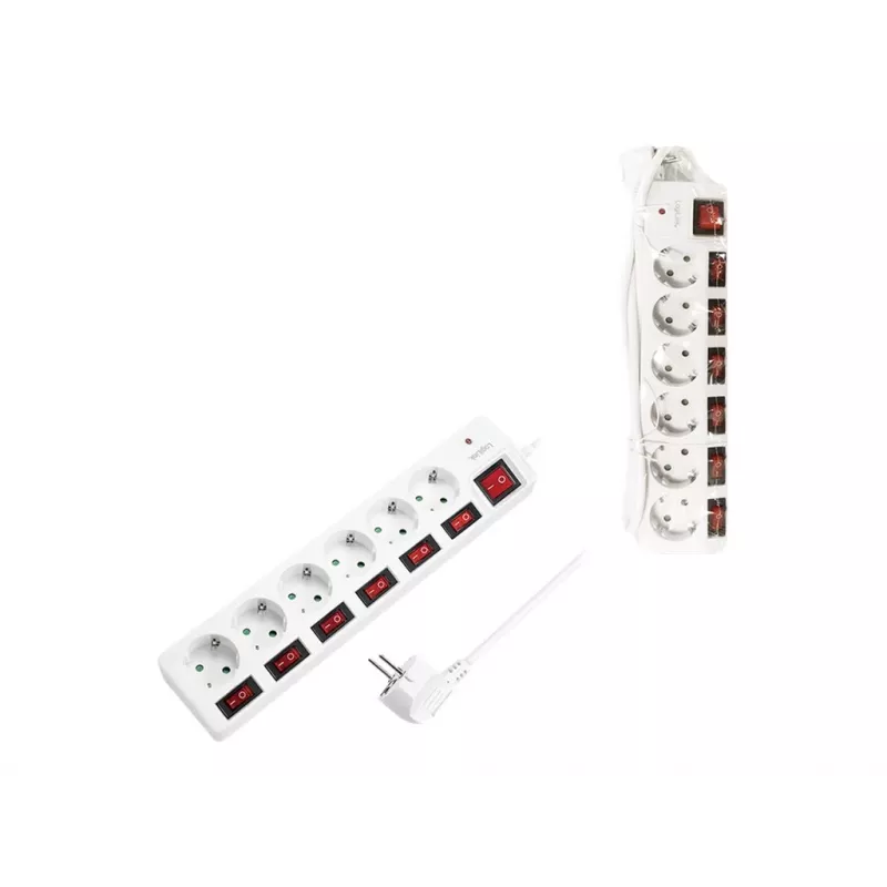 Power Extension LogiLink LPS250 1.5m 6 AC Outlets Indoor White