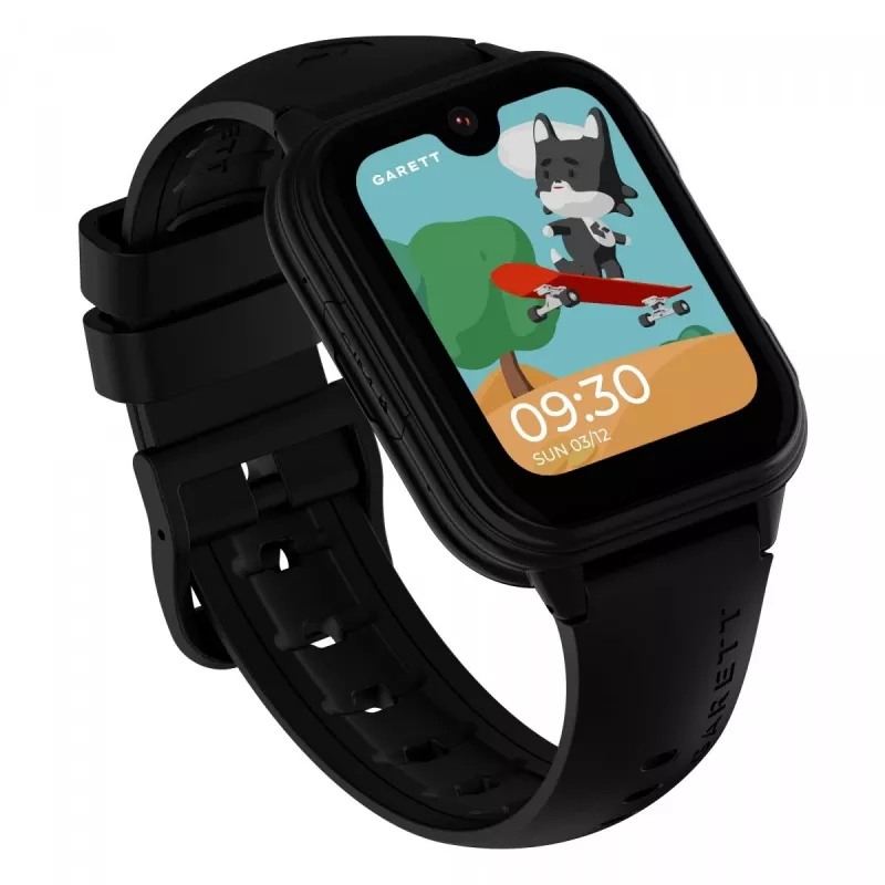 Smartwatch Garett Kids Vibe Ai 4G black — kids smartwatch with 4G, GPS tracking, waterproof