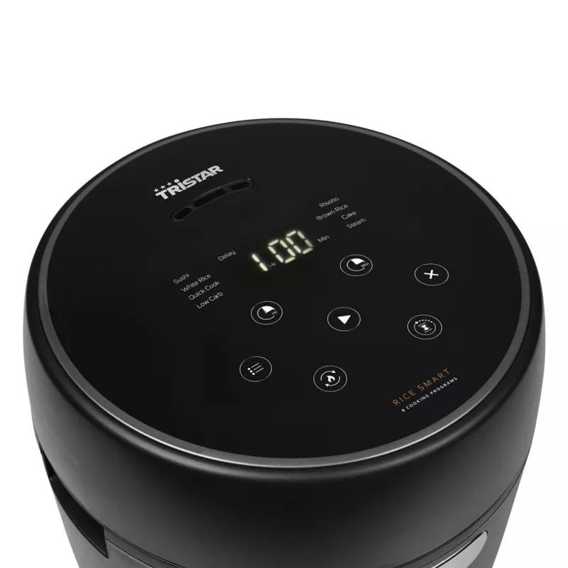 Rice cooker Tristar RK-6238 — digital, 0.6 L, 350 W, 8 programs, keep-warm, LCD, black
