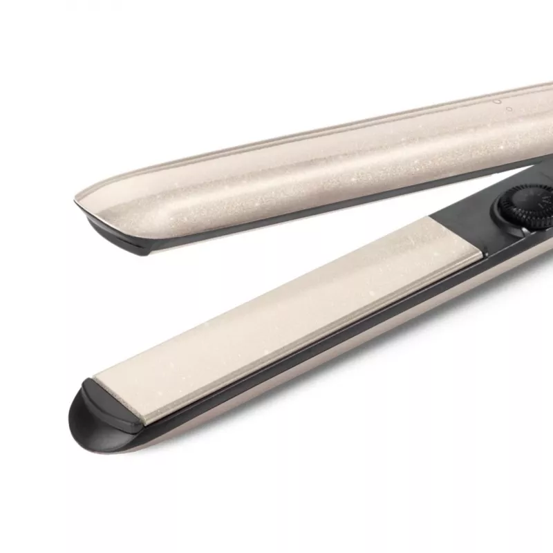 Straightening iron BABYLISS ST914PE — ceramic/titanium plates, 13 heat levels, 100–240V, Beige/Copper