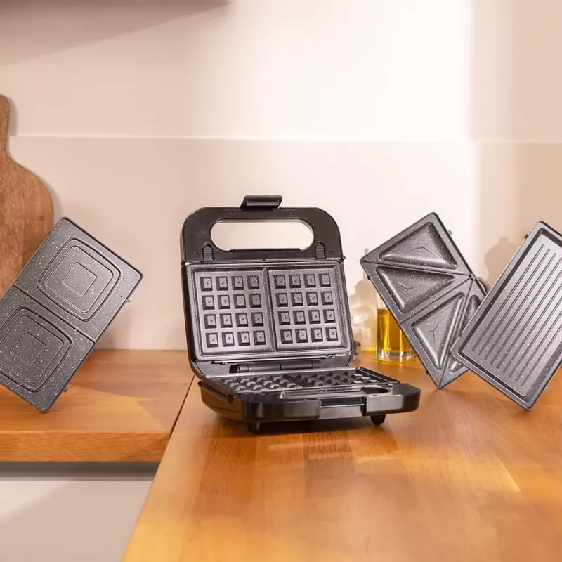 Cecotec Sandwich Maker | Rock’nToast 4in1 | 1000 W | Number of plates 4 | Black