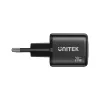 Wall charger Unitek P1128ABK01-EU — 2-port GaN USB‑C & USB‑A, total 20W, black