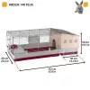 Cage Ferplast Krolik 140 Plus for Rabbit, Grey/Red, W1420×D600×H500 mm, Metal/Plastic