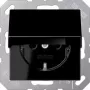 Jung A1520BFKLSW SCHUKO Socket Outlet Hinged Cover shatterproof Series A black (A1520BFKLSW)