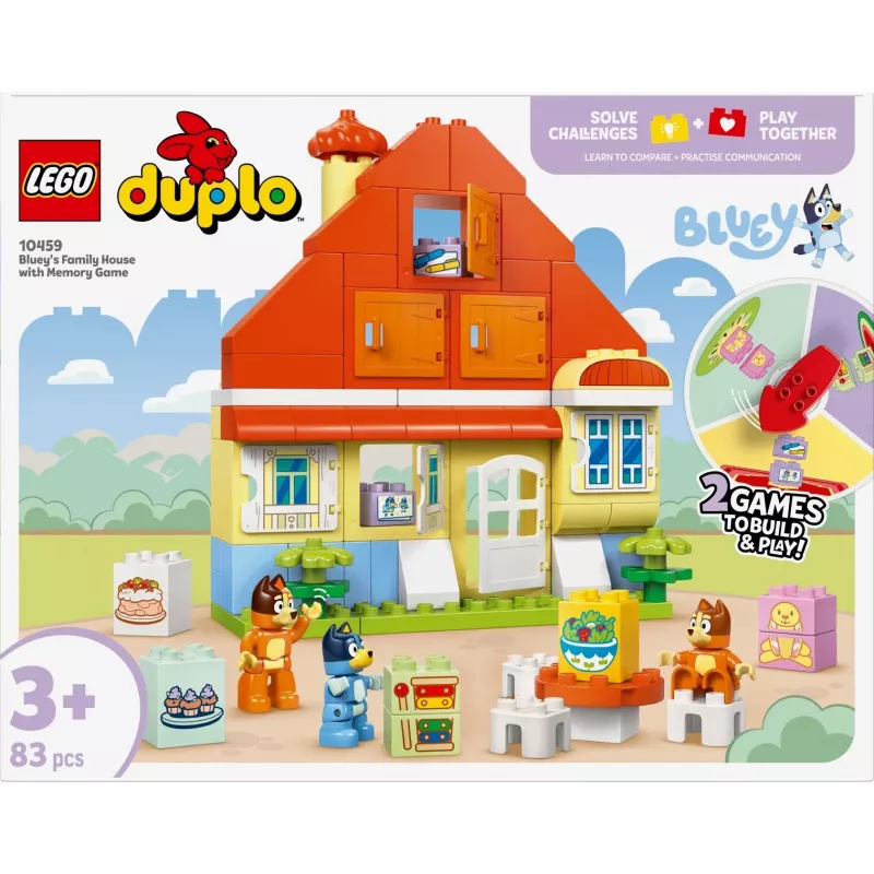 Building toy LEGO Bluey Family House with Memory Game 10459 — 83 pieces, 3 minifigures, age 3+