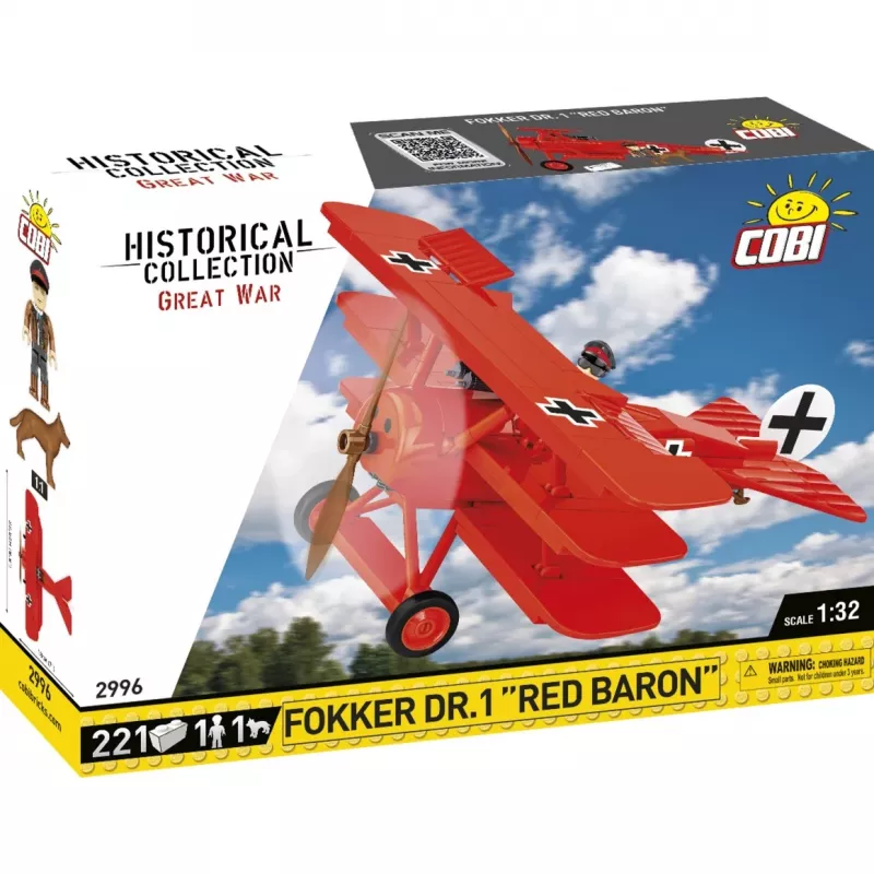Blocks Fokker DR.1 Red Baron 221 blocks