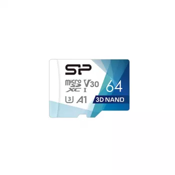 MicroSDXC memory card Silicon Power Superior Pro 64GB UHS-III U3 V30 100/80 MB/s with SD adapter