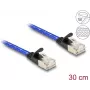 Network Cable DeLOCK RJ45 Flat Cat.6A 0.3m Blue