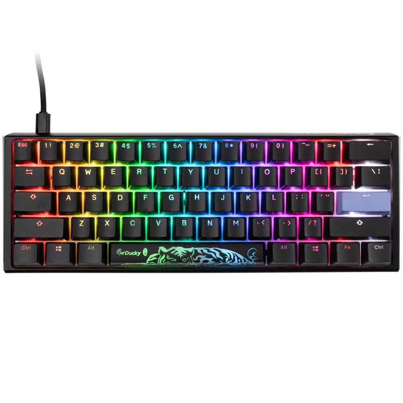 Ducky One 3 Classic Black/White Mini Gaming Keyboard, RGB LED - MX-Speed-Silver (US) (DKON2161ST-PUSPDCLAWSC1)