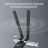 Wi-Fi 6 Bluetooth PCIe Adapter TP‑LINK Archer TX10E AX900 — PCIe card, AX900 Wi‑Fi 6, Bluetooth