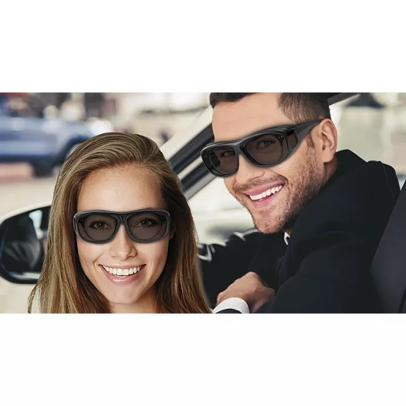 Sunglasses WEDO 271 48599 Oval wrap-around, unisex, polarizing lenses, over-glasses style