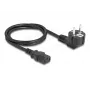 Power cord DELOCK CEE 7/7 (E+F) to IEC C13 90° angled, 1 m, H05VV-F 3x1.00 mm², black