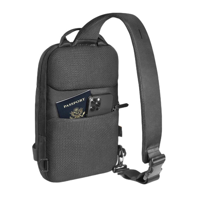 Crossbody bag Tomtoc Navigator-T24 S — black, compact everyday carry
