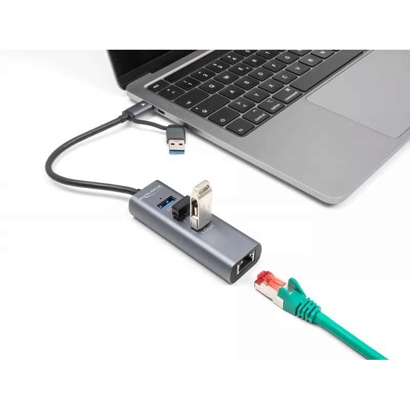 DeLOCK 64282 laptop-dockingstation & portreplikator Wired USB 3.2 Gen 1 (3.1 Gen 1) Type-C Grey (64282)