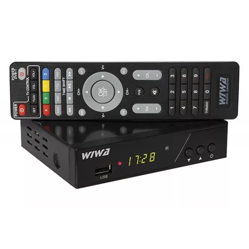 Terrestrial HD digital TV tuner WIWA H.265 PRO DVB-T/DVB-T2 — Full HD, H.265, HDMI, SCART, USB, recording