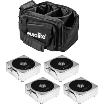 Flat Light Set 4x AKKU EUROLITE 20000425 with Soft-Bag – 4-piece battery flat panel lighting kit