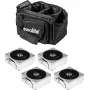 Flat Light Set 4x AKKU EUROLITE 20000425 with Soft-Bag – 4-piece battery flat panel lighting kit