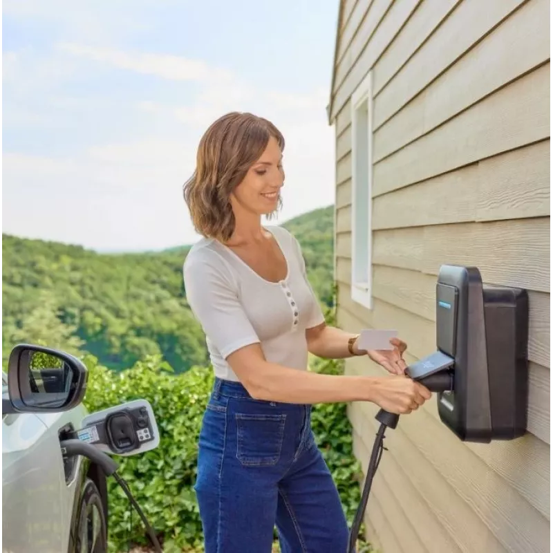 Wall‑mount EV charging station Hager witty one 11 kW 3‑phase with Type 2 socket, RFID, Bluetooth, 4.5 m cable, IP55, IK10