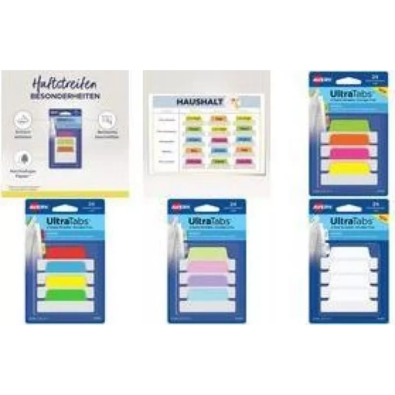Labeling Tabs AVERY 74789 writable polyester white 63.5 x 25 mm for file folders and binders