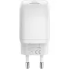 USB-C Fast Charger Nano, PD, GaN, 65 Watt (White, 1x USB-A, 2x USB-C PD, Charge 3.0)