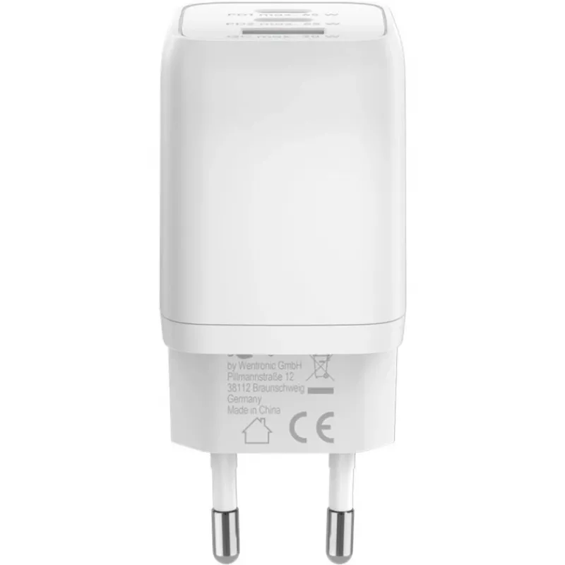 USB-C Fast Charger Nano, PD, GaN, 65 Watt (White, 1x USB-A, 2x USB-C PD, Charge 3.0)