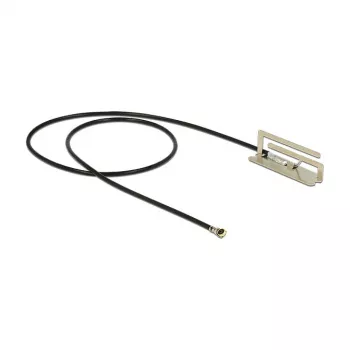 Antenna DELOCK 86217 MHF connector 4 dBi, 2.4–2.5 / 5.15–5.875 GHz, 50 Ω, 0.134 m cable, black/silver