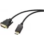 Renkforce DisplayPort / DVI Adapter Cable DisplayPort Plug, DVI-D 24+1pol. Plug 1.80 m Black RF-5771518 PVC Jacket DVI-Cable (RF-5771518)