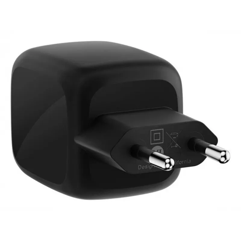 AC indoor fast charger Belkin WCH020kqBK, 2× USB-C, universal compatibility, power protection, black